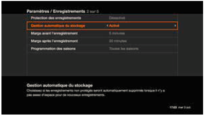 Enregistrements l’espace disque